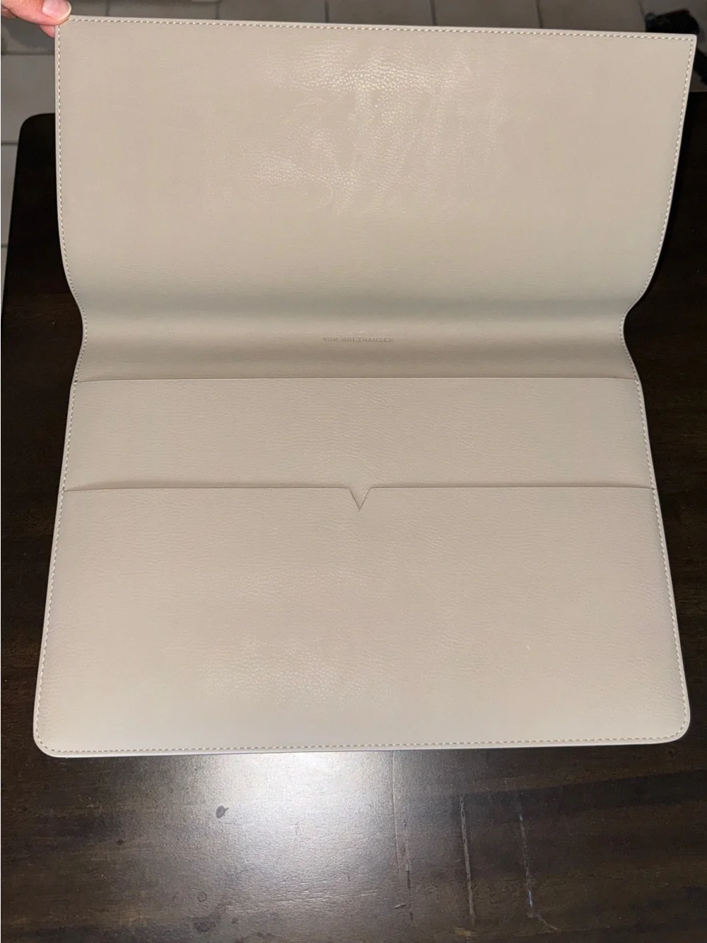 Leather Tablet Laptop Cover in Cream
